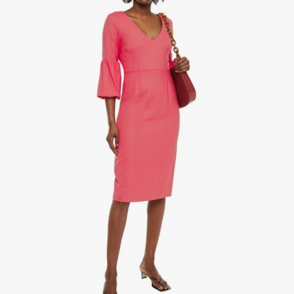 Veronica Beard Amalita Tea Length Dress color melon size 4